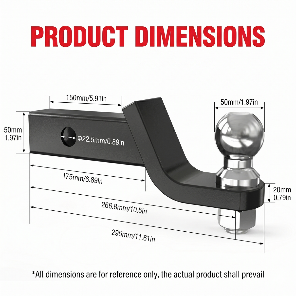 PRIVON Heavy-Duty Trailer Hitch Ball Mount Kit – 2" Ball & Integrated Security Lock | Class III/IV