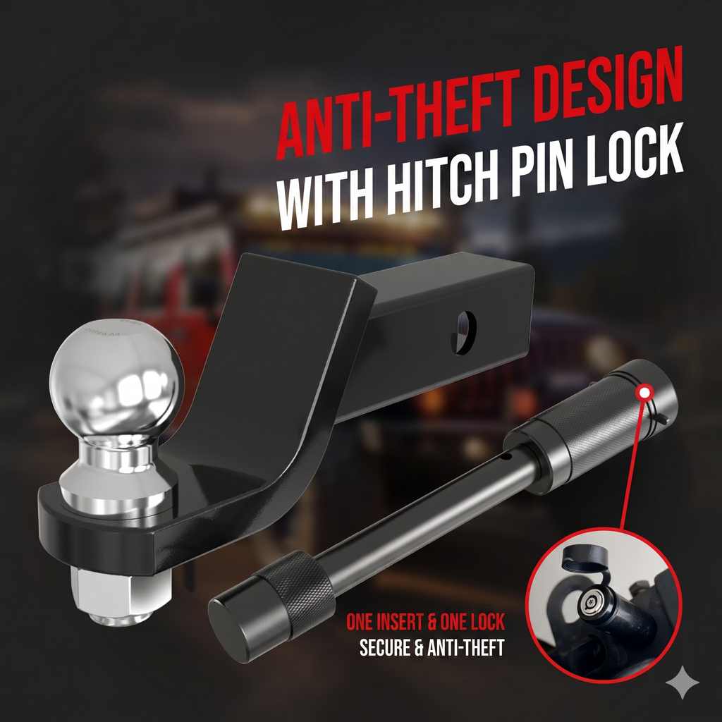 PRIVON Heavy-Duty Trailer Hitch Ball Mount Kit – 2" Ball & Integrated Security Lock | Class III/IV