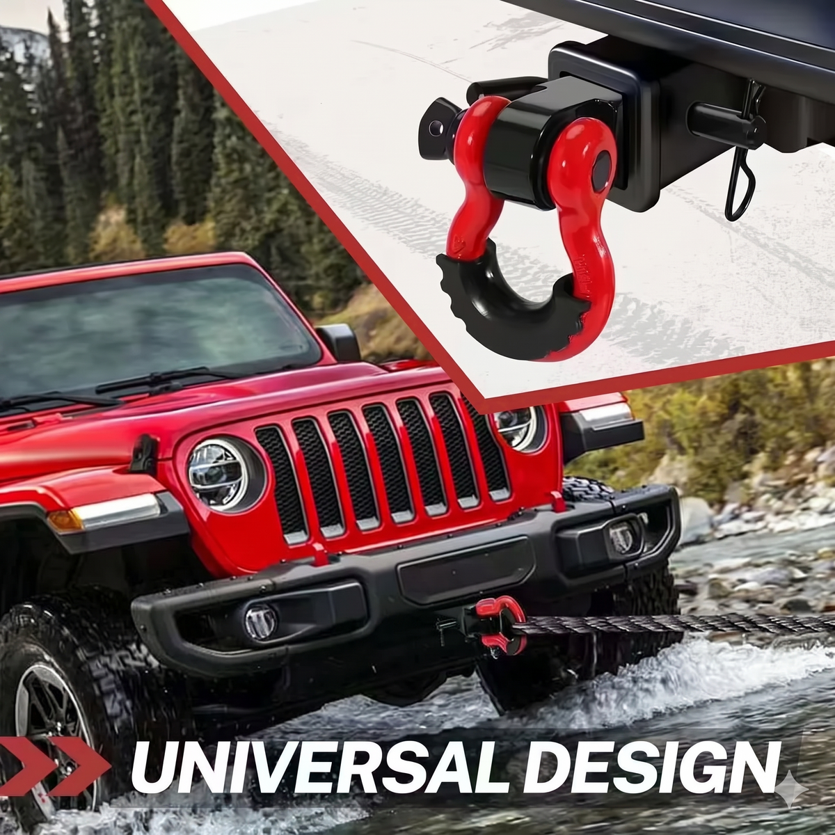PRIVON 45,000 LBS Shackle Hitch Receiver – Heavy-Duty Recovery & Towing | Fits 2" Hitch